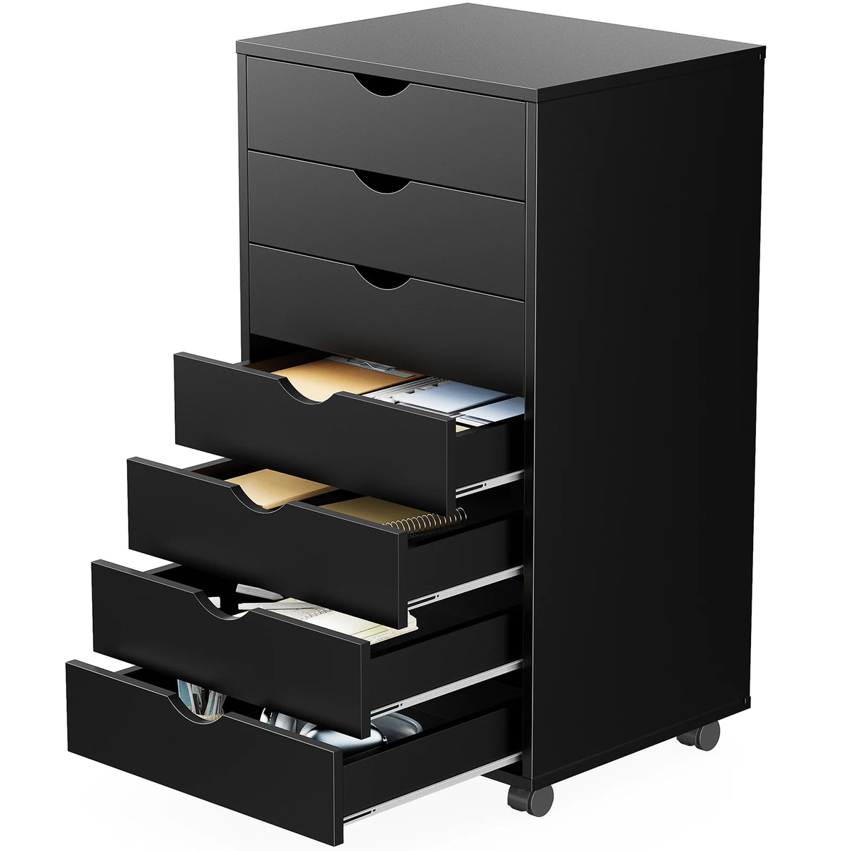 JHK Rolling Storage Cabinet with Drawers for Bedroom and Office