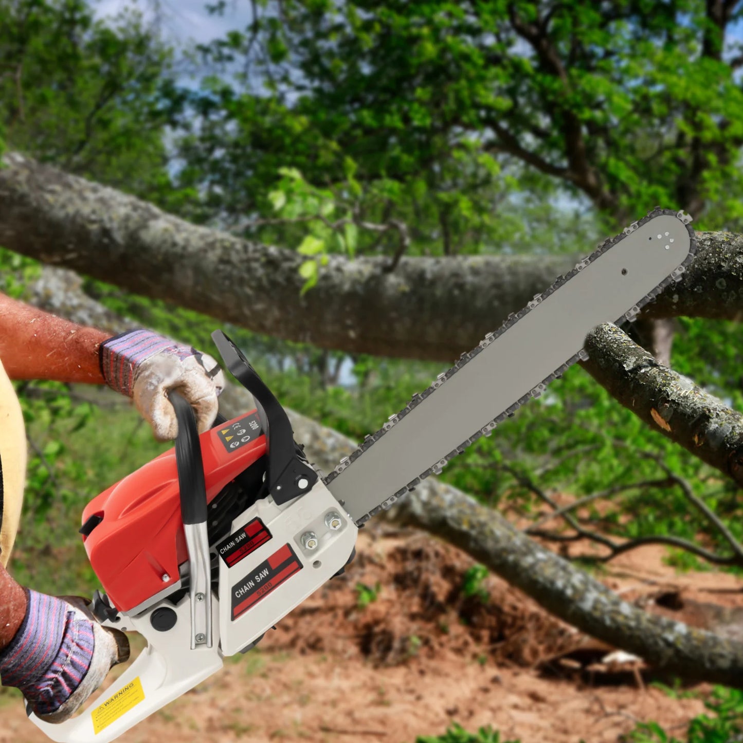 Gasoline Chainsaw For Heavy Duty Cutting With Tool Bag