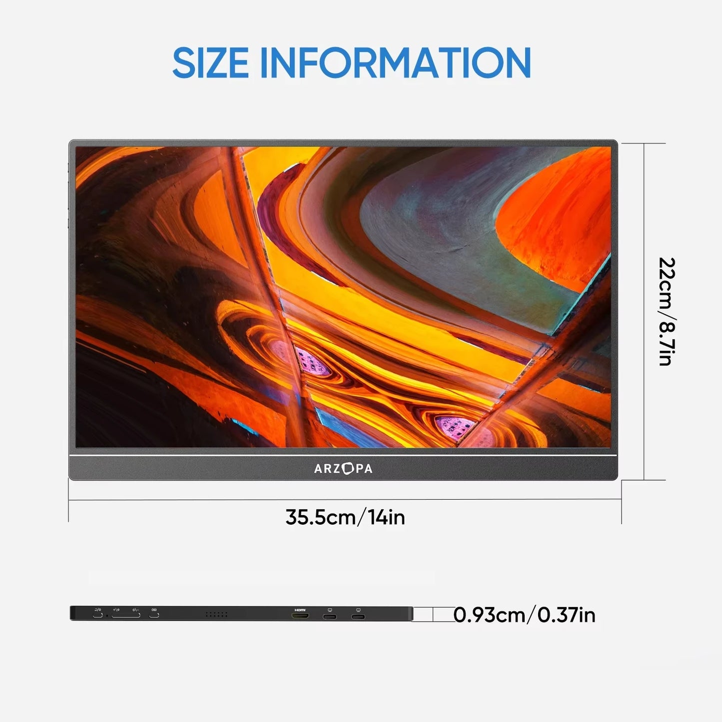 Arzopa Portable FHD USB-C IPS Monitor External Second Screen