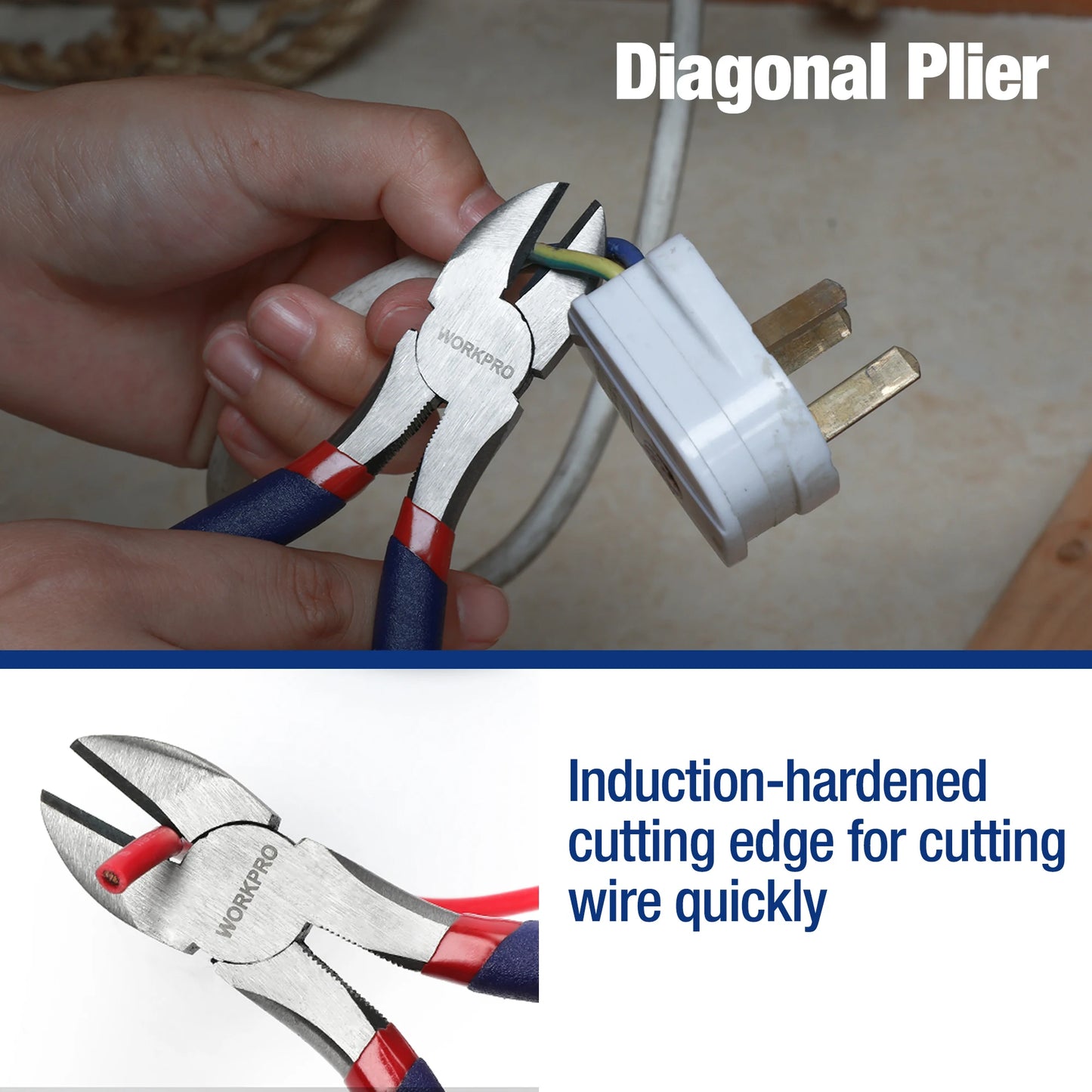 WORKPRO 7 Piece Pliers Set Joint Long Nose Slip Joint Linesman Diagonal DIY
