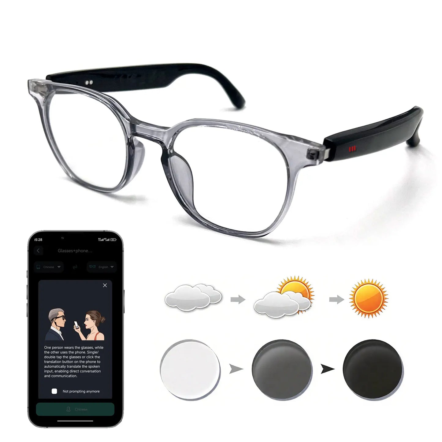 Giinova Smart Glasses With App Translation And Open Ear Audio
