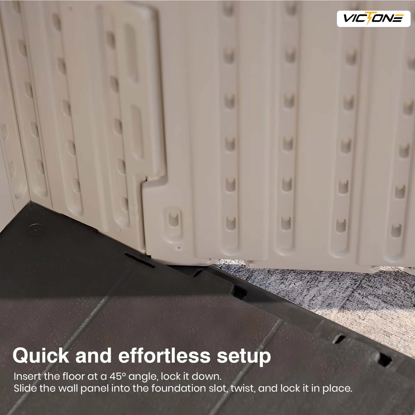 Victone Plastic Outdoor Storage Shed With Floor And Lockable Door