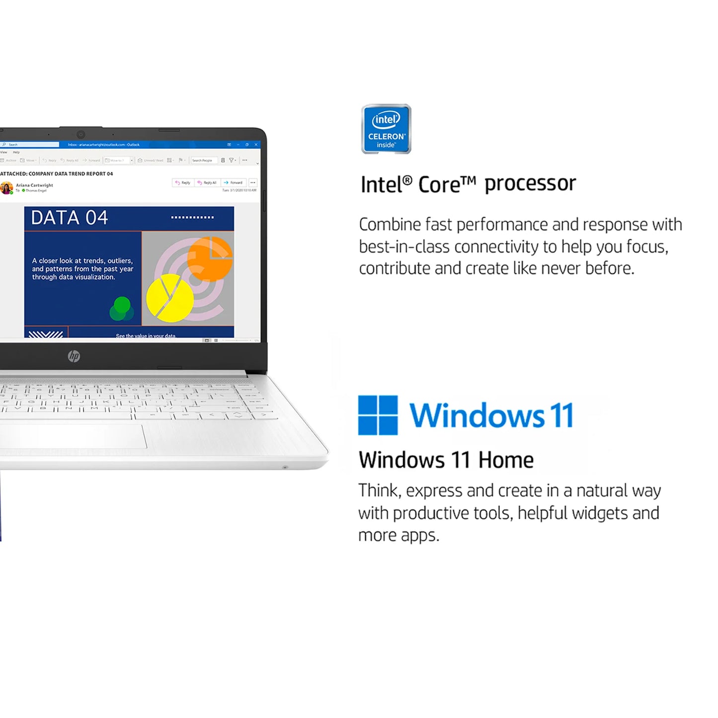 HPCPU Celeron N4120 Business Laptop With Office 365 16GB RAM