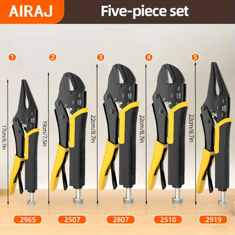 Airaj Locking Pliers Set Quick Release Curved Mouth Powerful