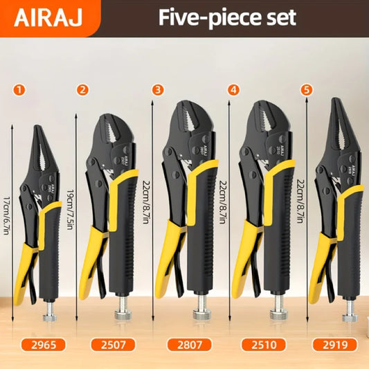 Airaj Locking Pliers Set Quick Release Curved Mouth Powerful