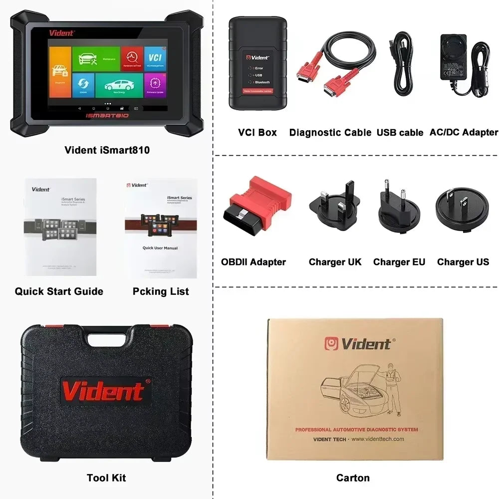VIDENT ISmart810 Car Diagnostic Tool Bidirectional Scan ECU Coding