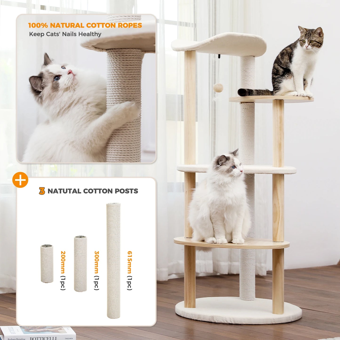 PAWZ Road Cat Tree Tower With Scratching Post And Condo