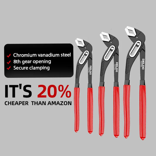 NONEDIY Water Pump Pliers Set 7-Speed Adjustable Pipe Wrench