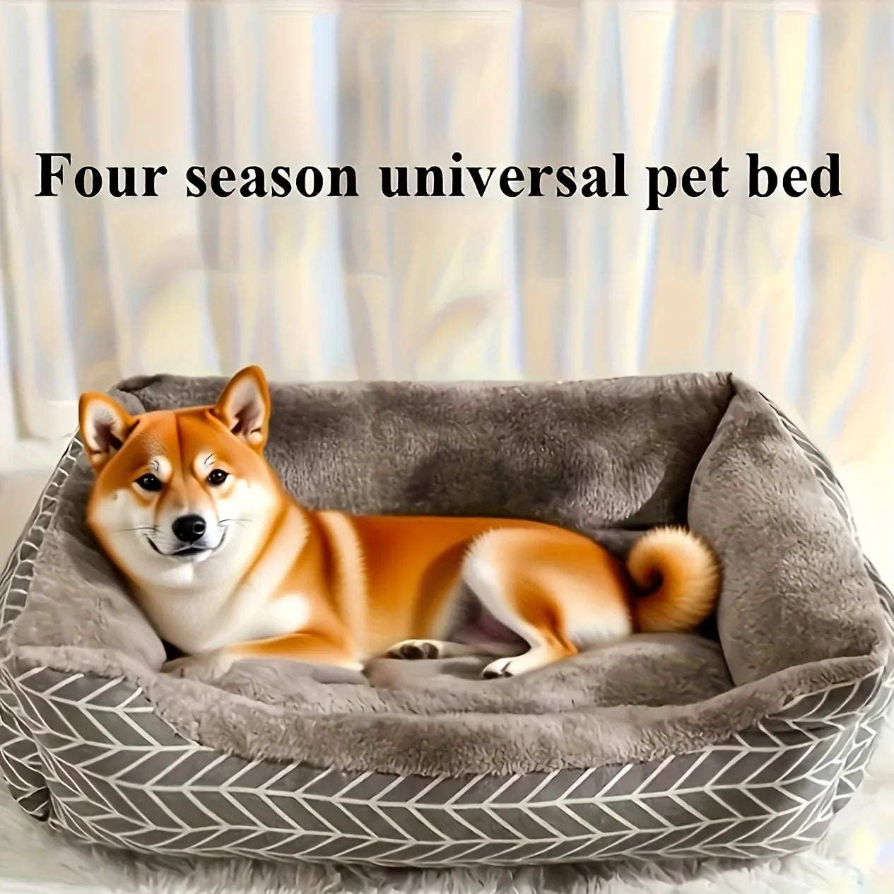 Nonecn Winter Warm Dog Soft Plush Round Pet Bed Lounge