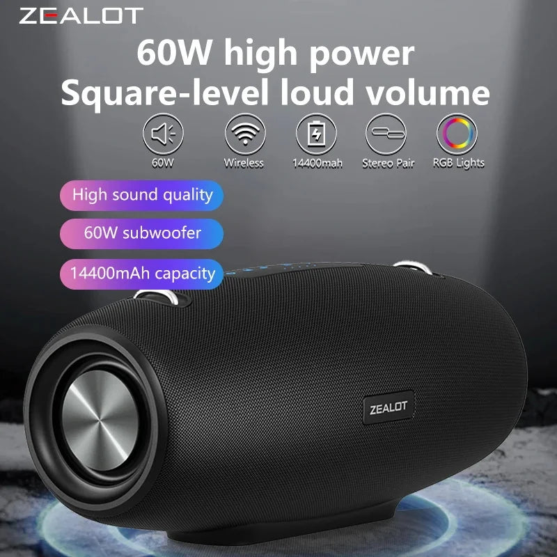 ZEALOT S67 Wireless Speaker Outdoor Waterproof Portable With Strap
