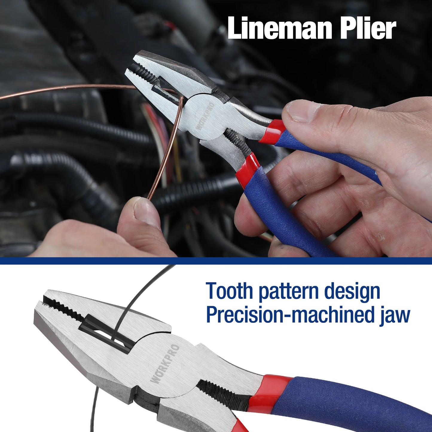 WORKPRO 7 Piece Pliers Set Joint Long Nose Slip Joint Linesman Diagonal DIY