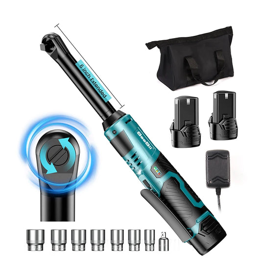 Seesii Cordless 12V Ratchet Wrench 55Nm With Dual Batteries