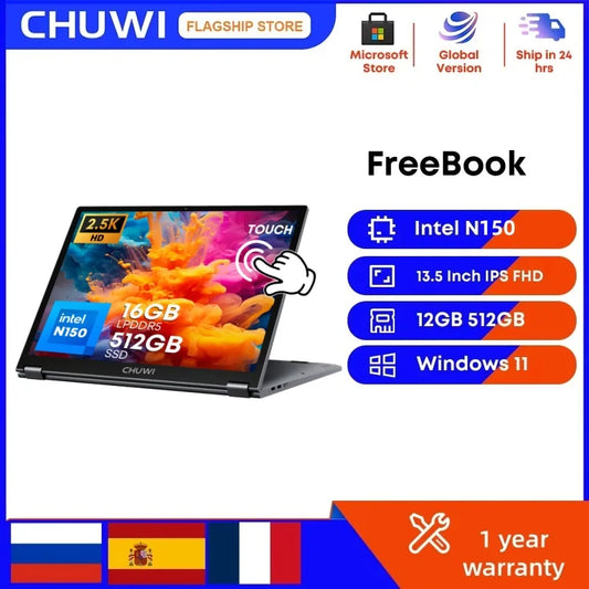 CHUWI FreeBook 2-in-1 Laptop Intel Celeron N402 16GB 512GB SSD