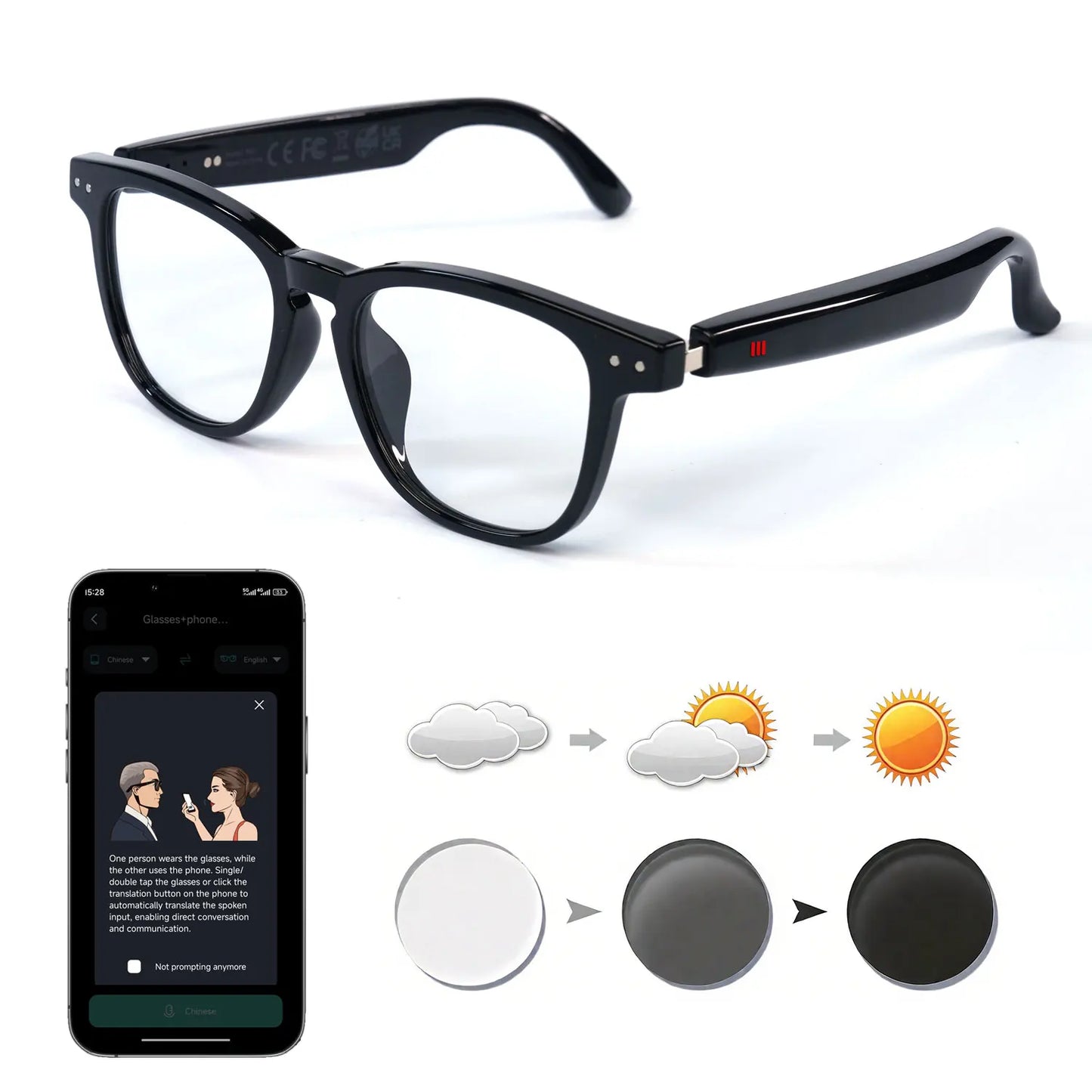 Giinova Smart Glasses With App Translation And Open Ear Audio