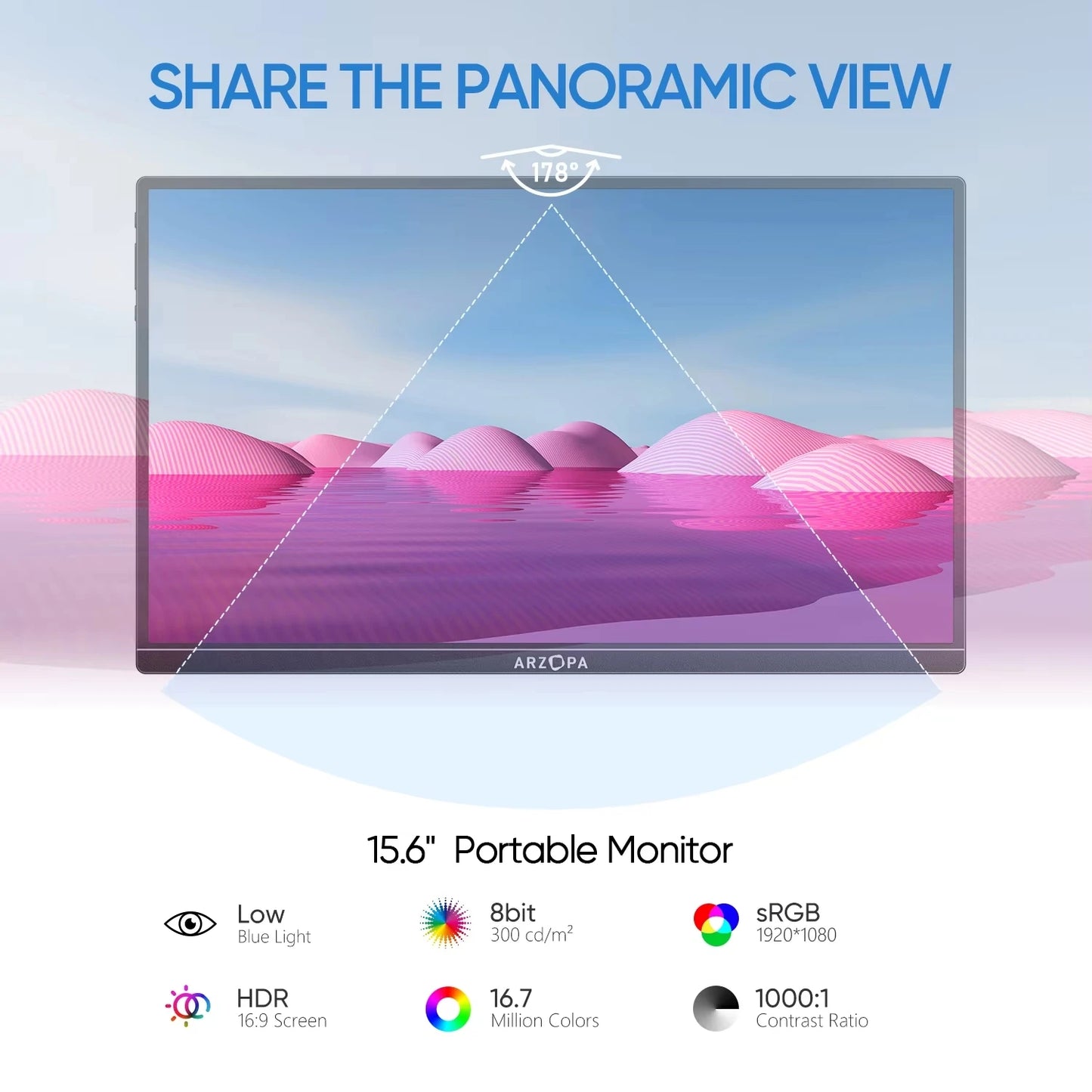 Arzopa Portable FHD USB-C IPS Monitor External Second Screen