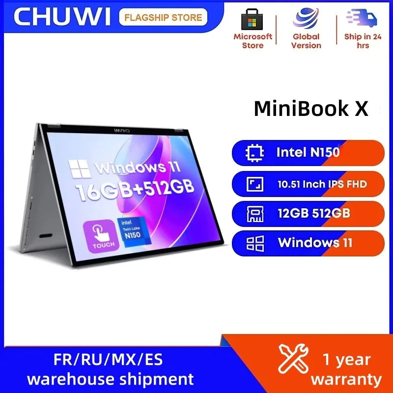 Chuwi MiniBook X N150 2in1 Laptop Tablet Windows 11
