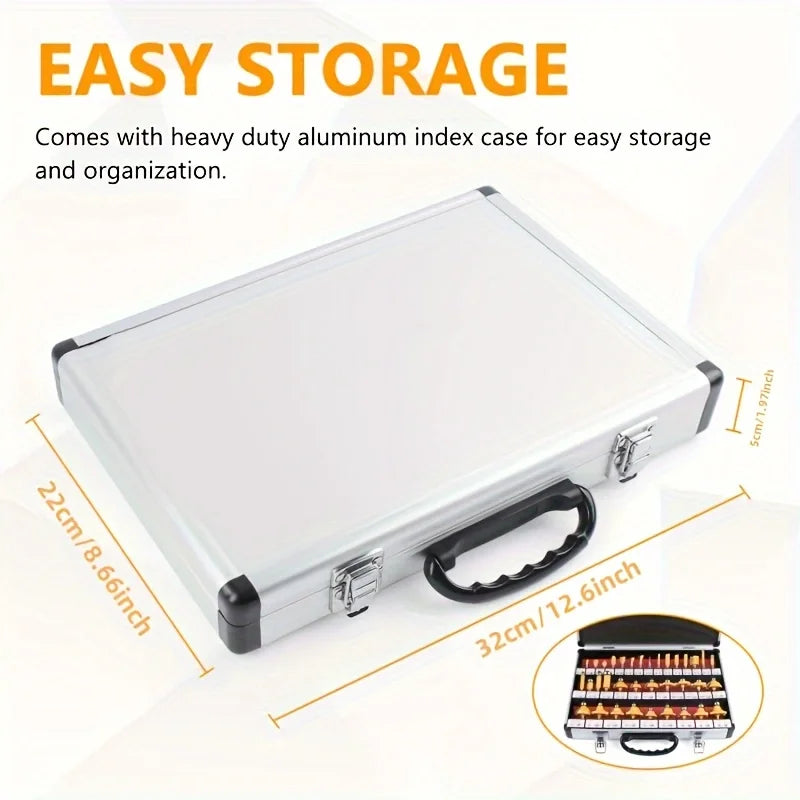 Carbide Tipped Router Bits Set 35 Pieces Premium Woodworking