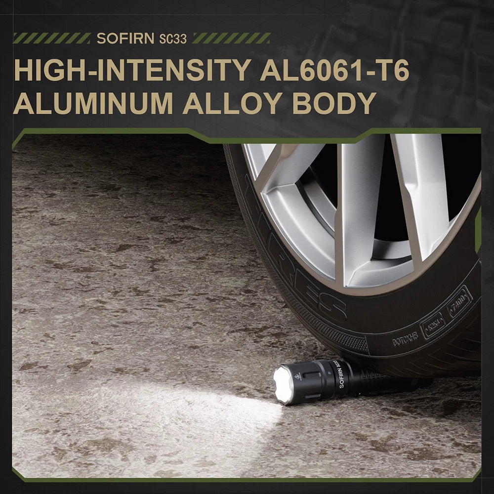 Sofirn SC33 XHP70.3 HI LED Flashlight 5200lm USB C Rechargeable