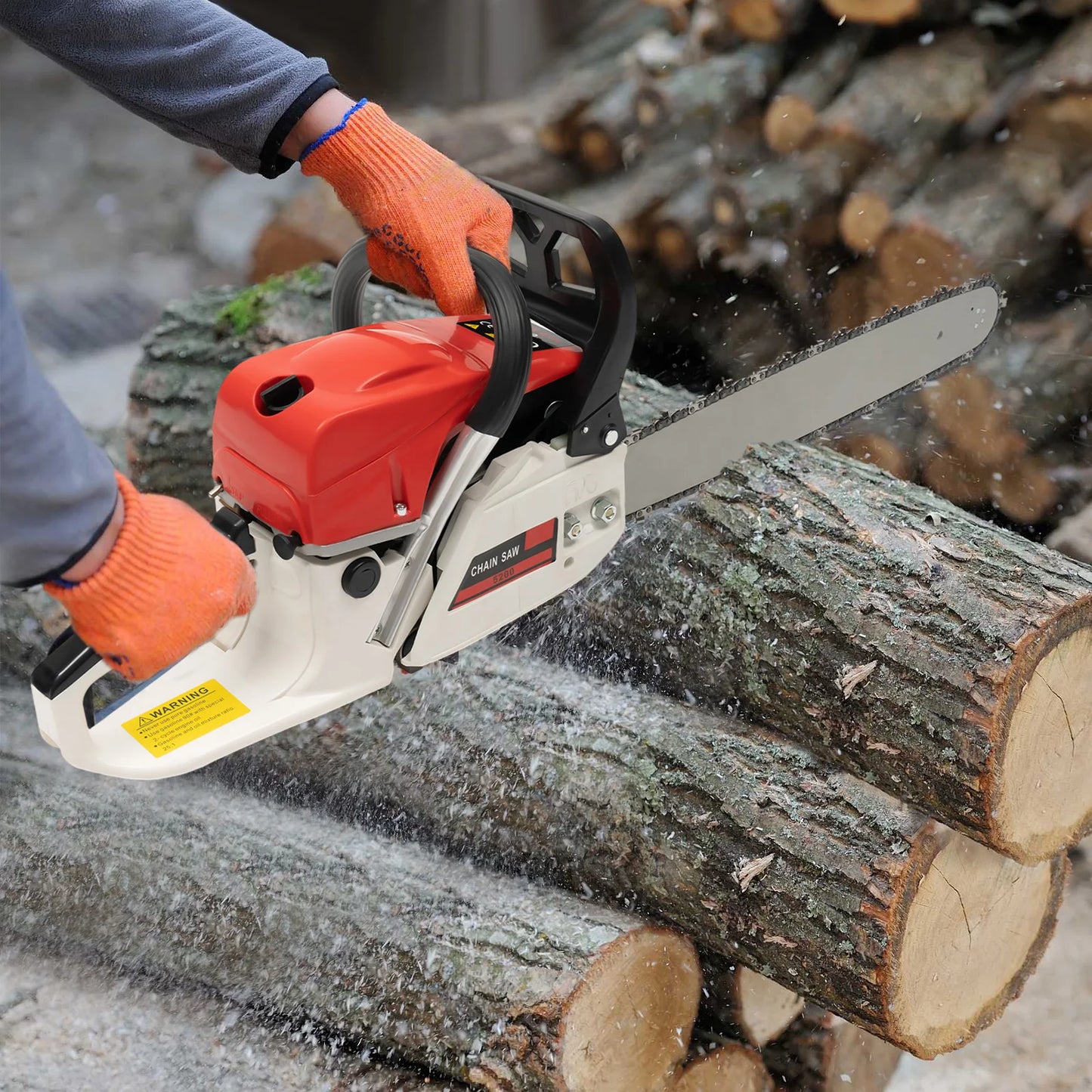 Gasoline Chainsaw For Heavy Duty Cutting With Tool Bag