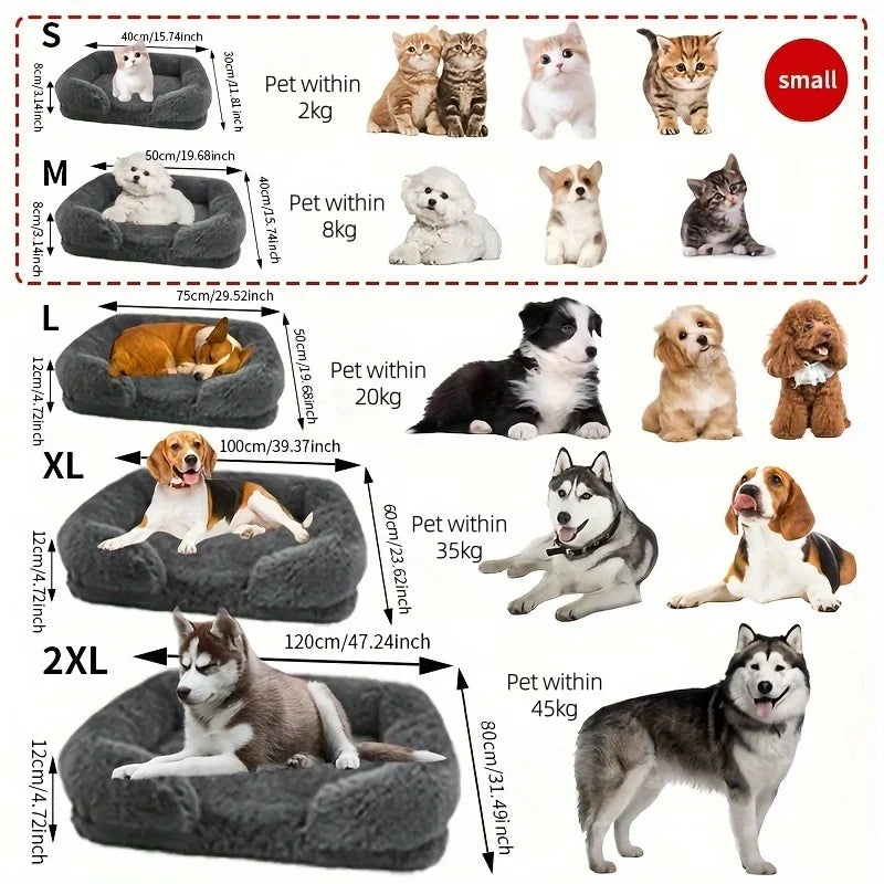 Calming Orthopedic Memory Foam Dog Bed With Removable Cover