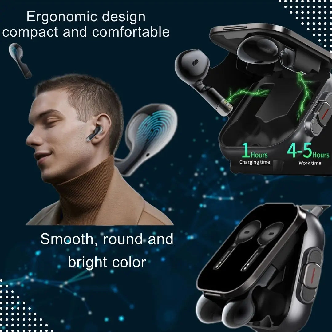 D8 2 In 1 Smartwatch With NFC Sleep Monitor Earbuds