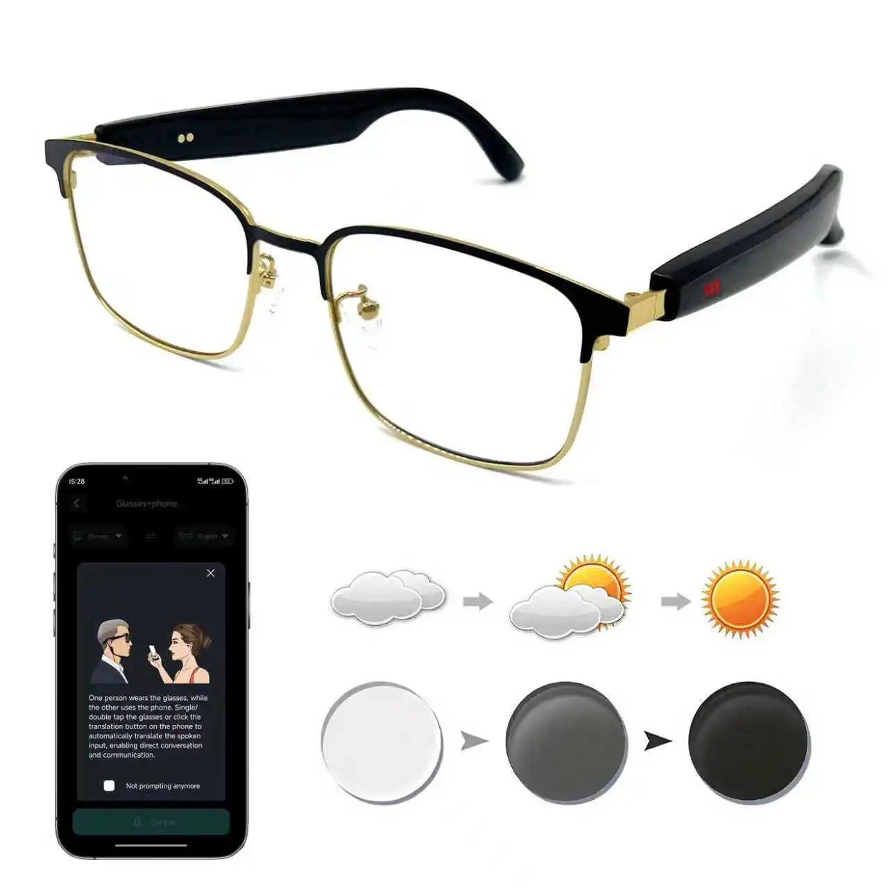 Giinova Smart Glasses With App Translation And Open Ear Audio