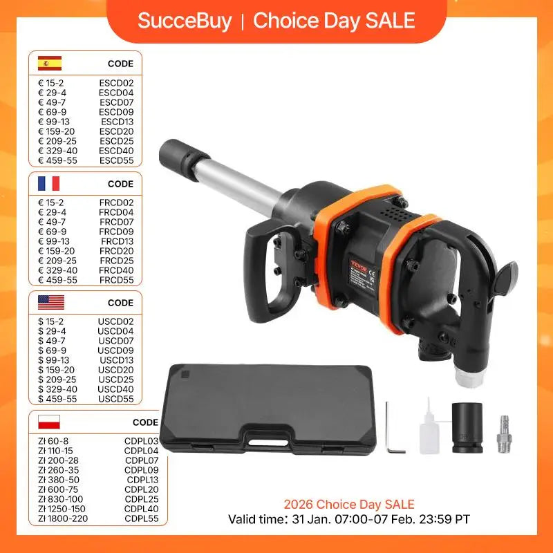 Succebuy Air Impact Wrench High Torque Pneumatic Tool
