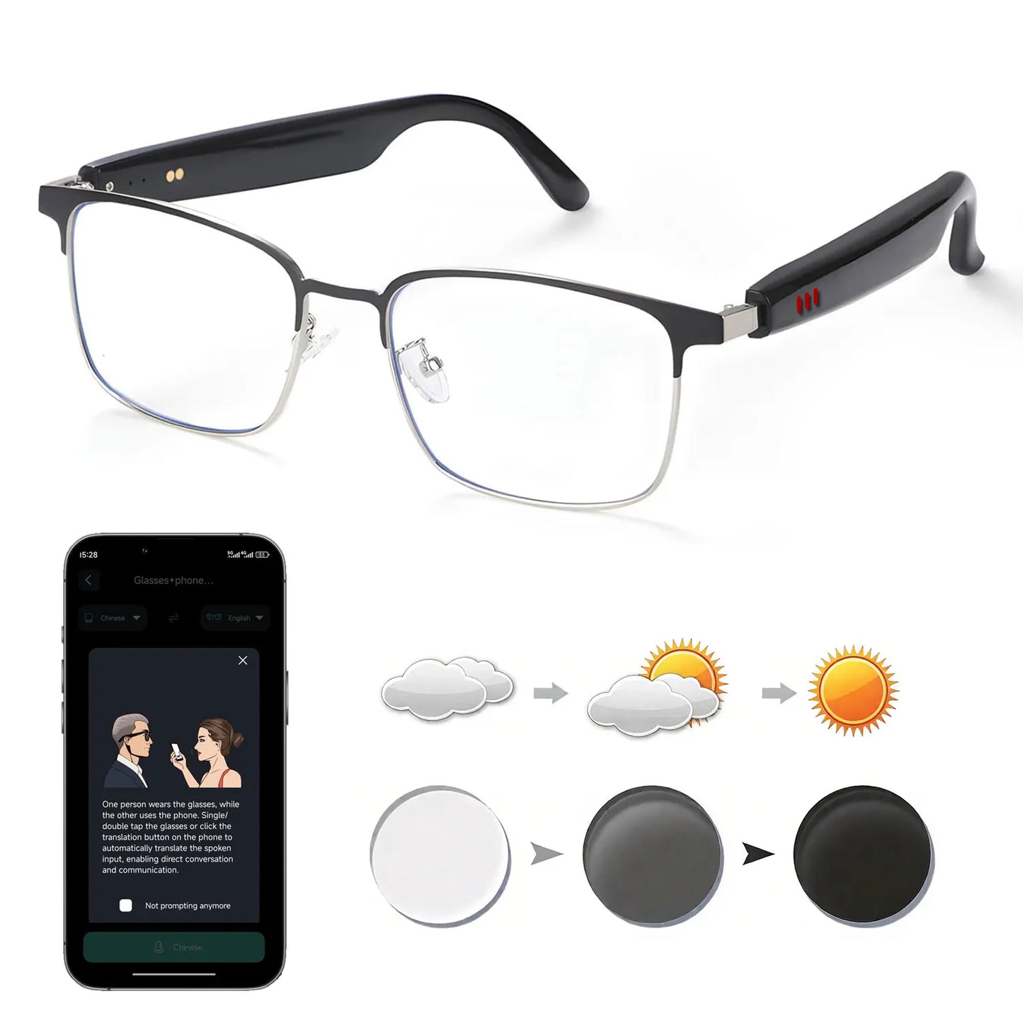 Giinova Smart Glasses With App Translation And Open Ear Audio