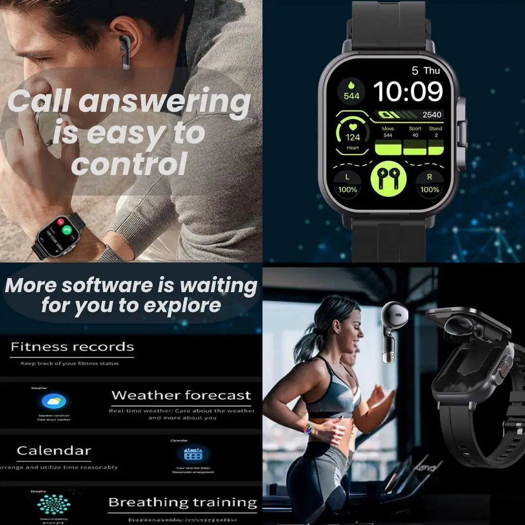 D8 2 In 1 Smartwatch With NFC Sleep Monitor Earbuds