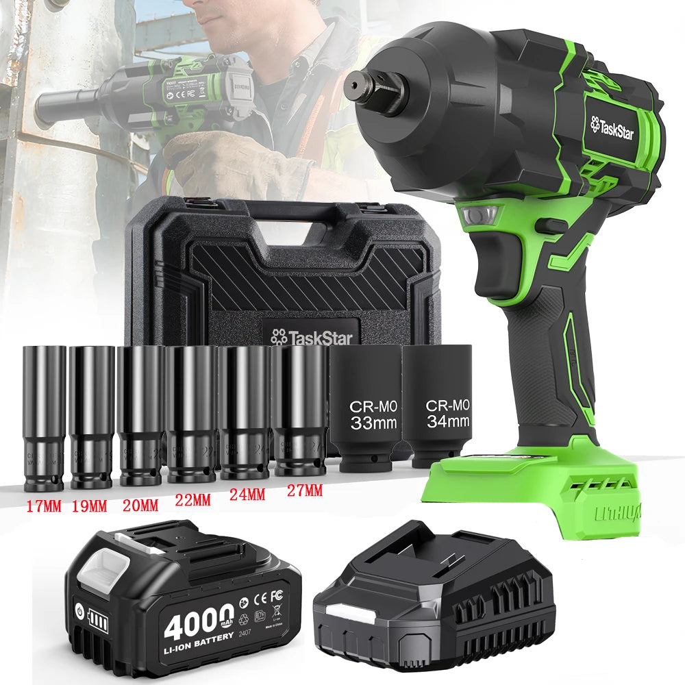 TaskStar Brushless Impact Wrench Cordless For Makita 18V Battery