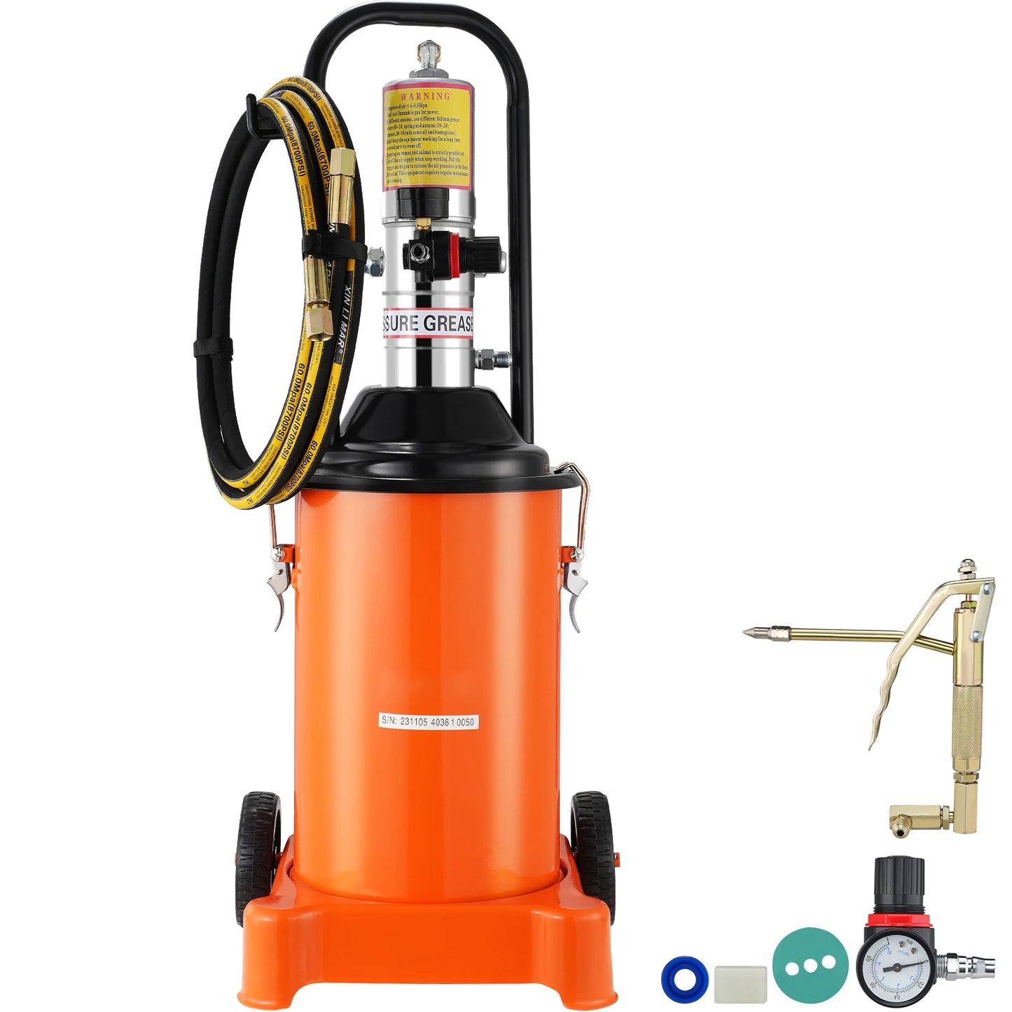 SucceBuy Air Operated Grease Pump With Hose And Wheels