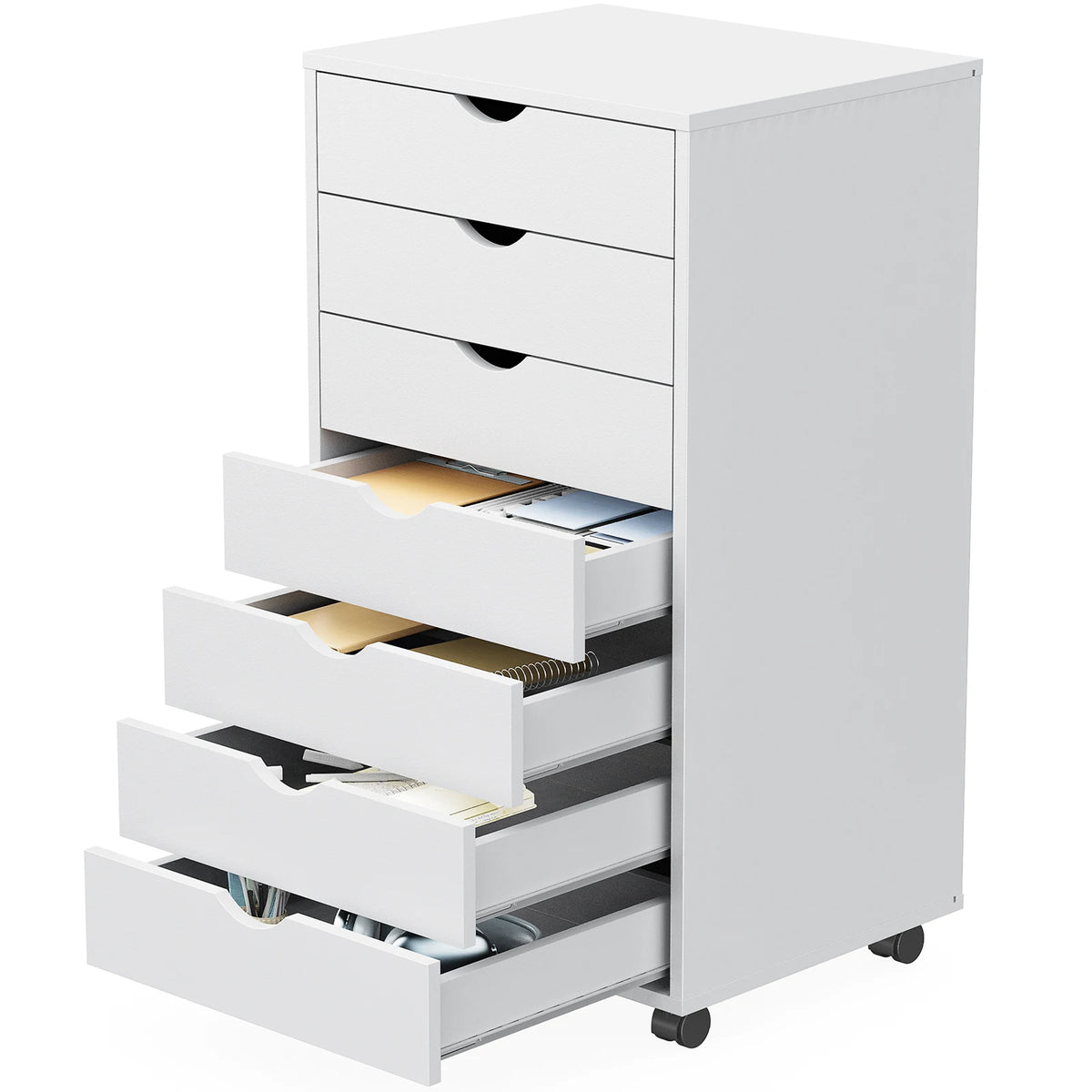 JHK Rolling Storage Cabinet with Drawers for Bedroom and Office