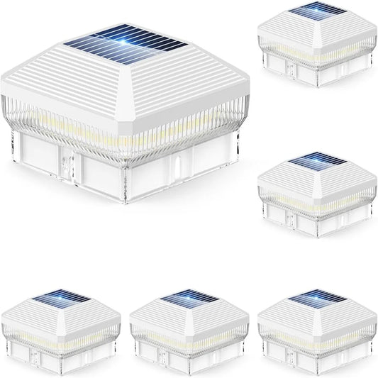 KPSTEK Solar Post Cap Lights 6 Pack 40 LED Modes