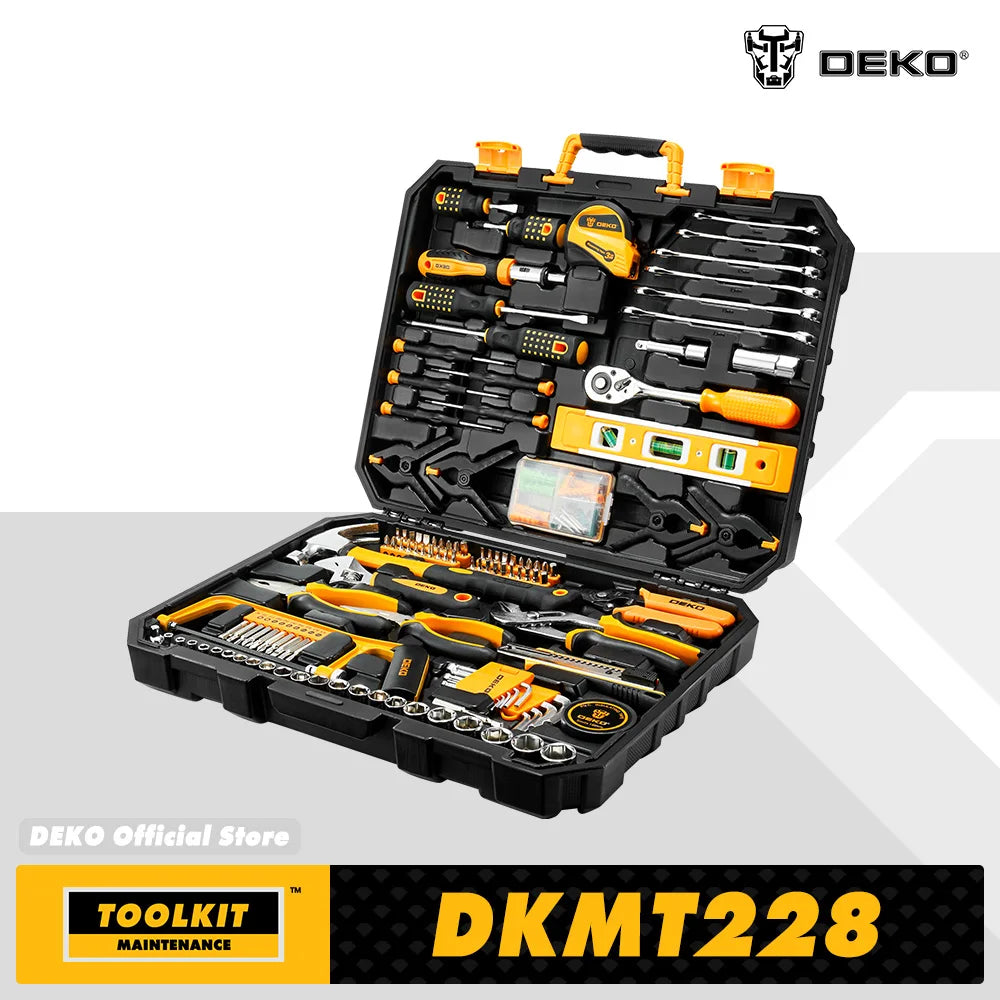 DEKOPRO 228 Piece Socket Wrench Auto Repair Tool Set Toolbox