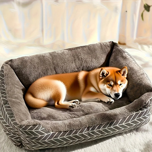 Nonecn Winter Warm Dog Soft Plush Round Pet Bed Lounge