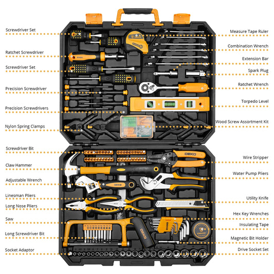 DEKOPRO 228 Piece Socket Wrench Auto Repair Tool Set Toolbox