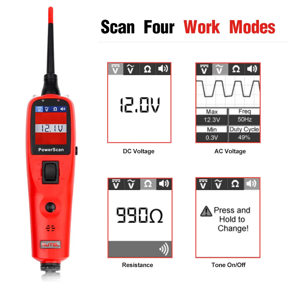 Autel PowerScan PS100 Automotive Circuit Tester With Built In Flashlight