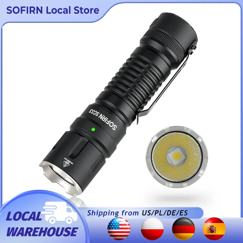 Sofirn SC33 XHP70.3 HI LED Flashlight 5200lm USB C Rechargeable