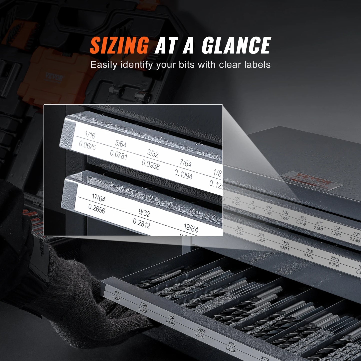 SucceBuy Drill Bit Dispenser Cabinet Three Drawer Storage Organizer