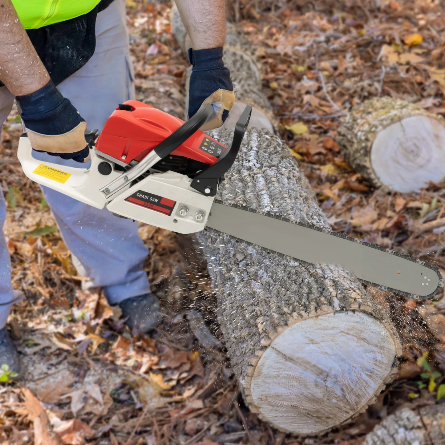 Gasoline Chainsaw For Heavy Duty Cutting With Tool Bag