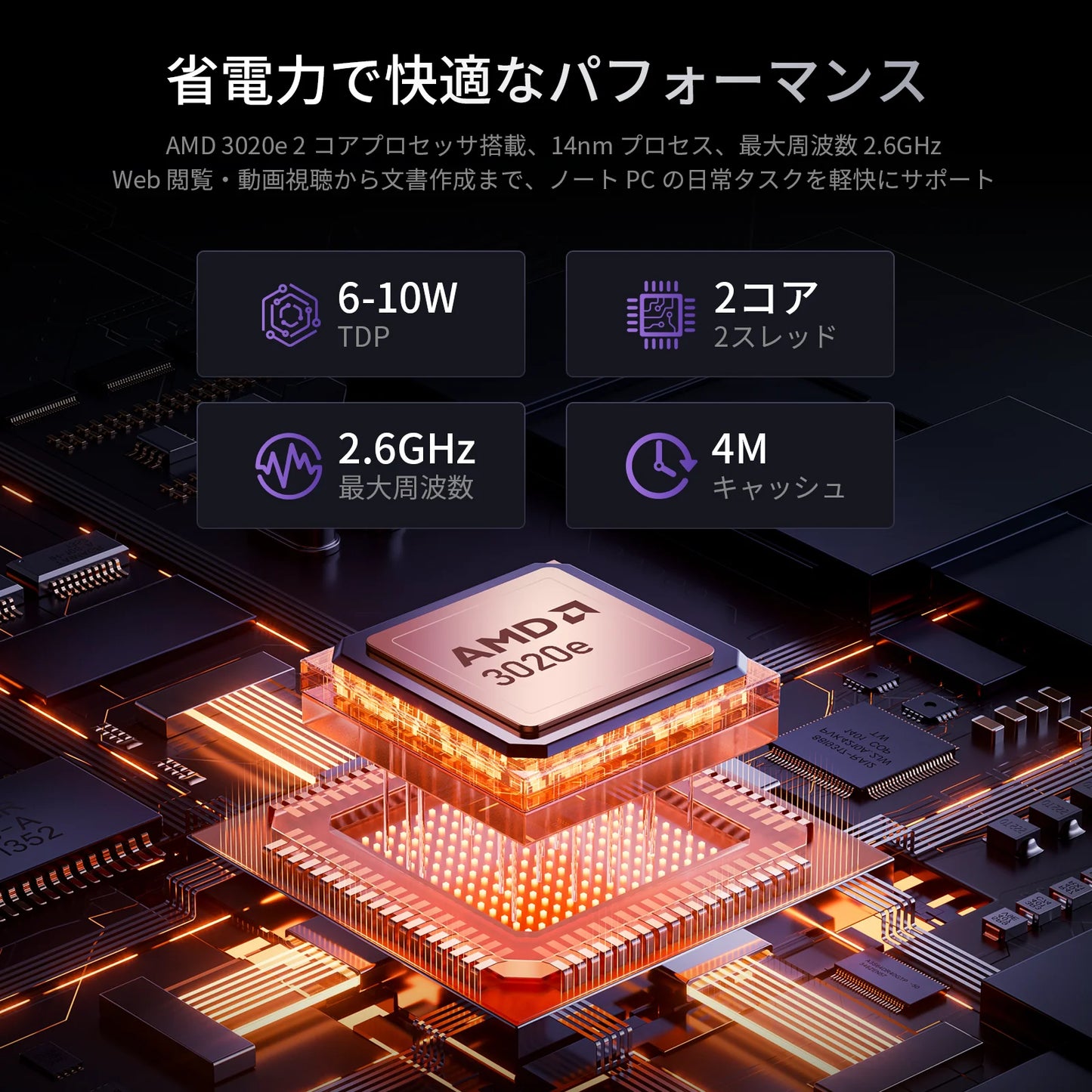 Coolby AMD Laptop With 8GB RAM 256GB SSD Dual Core