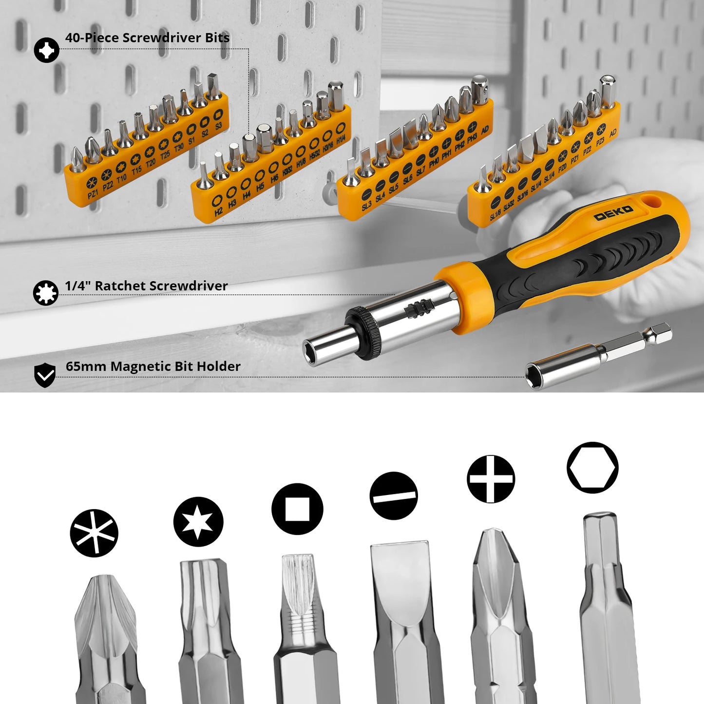 DEKOPRO 228 Piece Socket Wrench Auto Repair Tool Set Toolbox