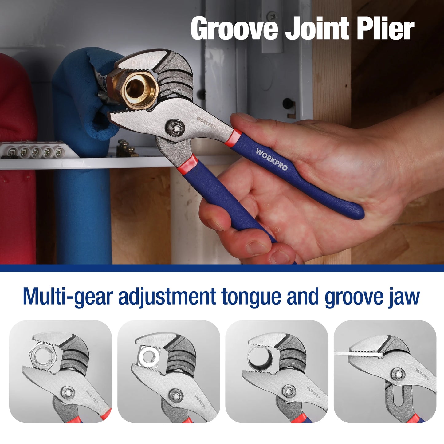 WORKPRO 7 Piece Pliers Set Joint Long Nose Slip Joint Linesman Diagonal DIY