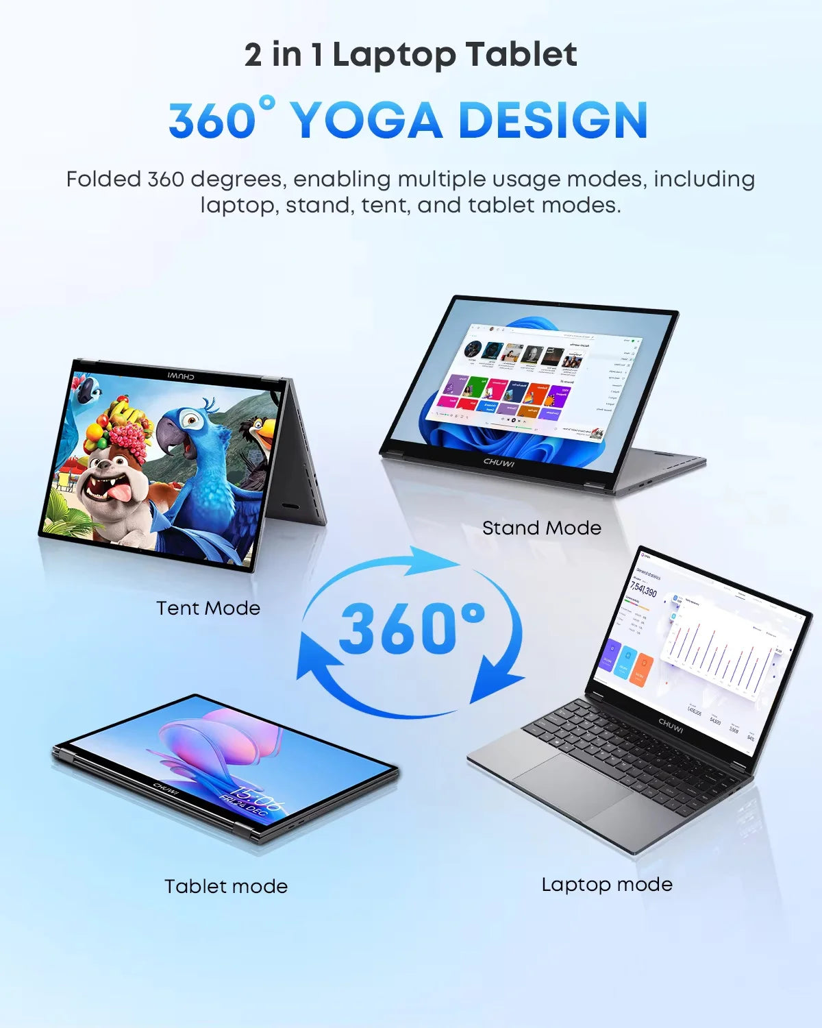 CHUWI FreeBook 2-in-1 Laptop Intel Celeron N402 16GB 512GB SSD