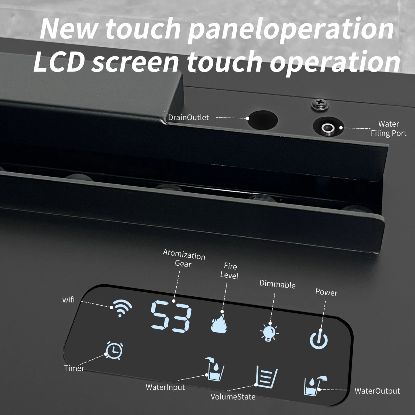 AFLYEVER Electric Steam Simulator Fireplace With Remote Wall Mount LED