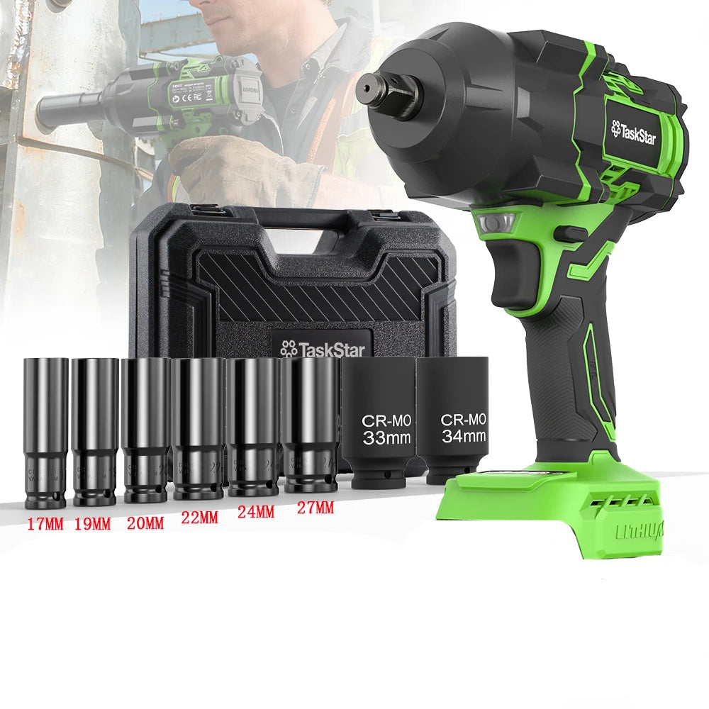TaskStar Brushless Impact Wrench Cordless For Makita 18V Battery