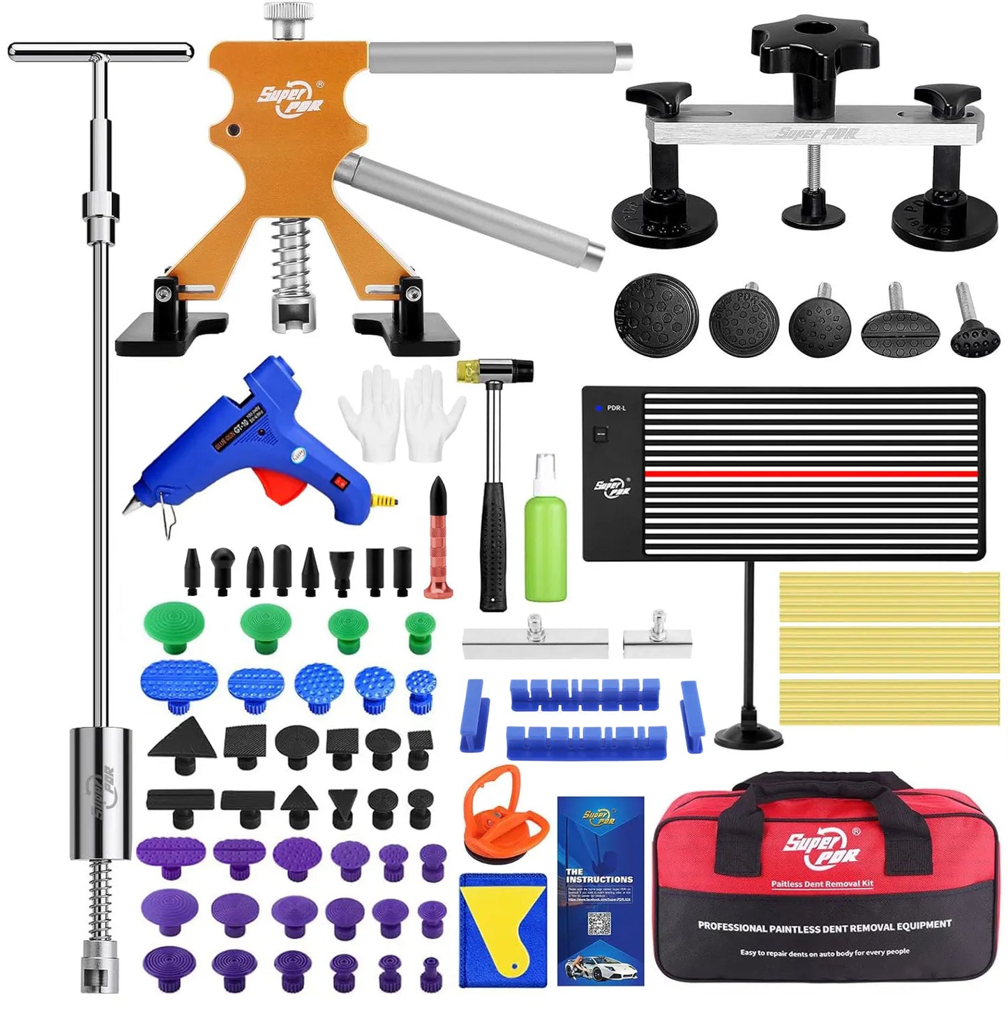 PDR Paintless Dent Removal Kit For Cars Pro Tools Included