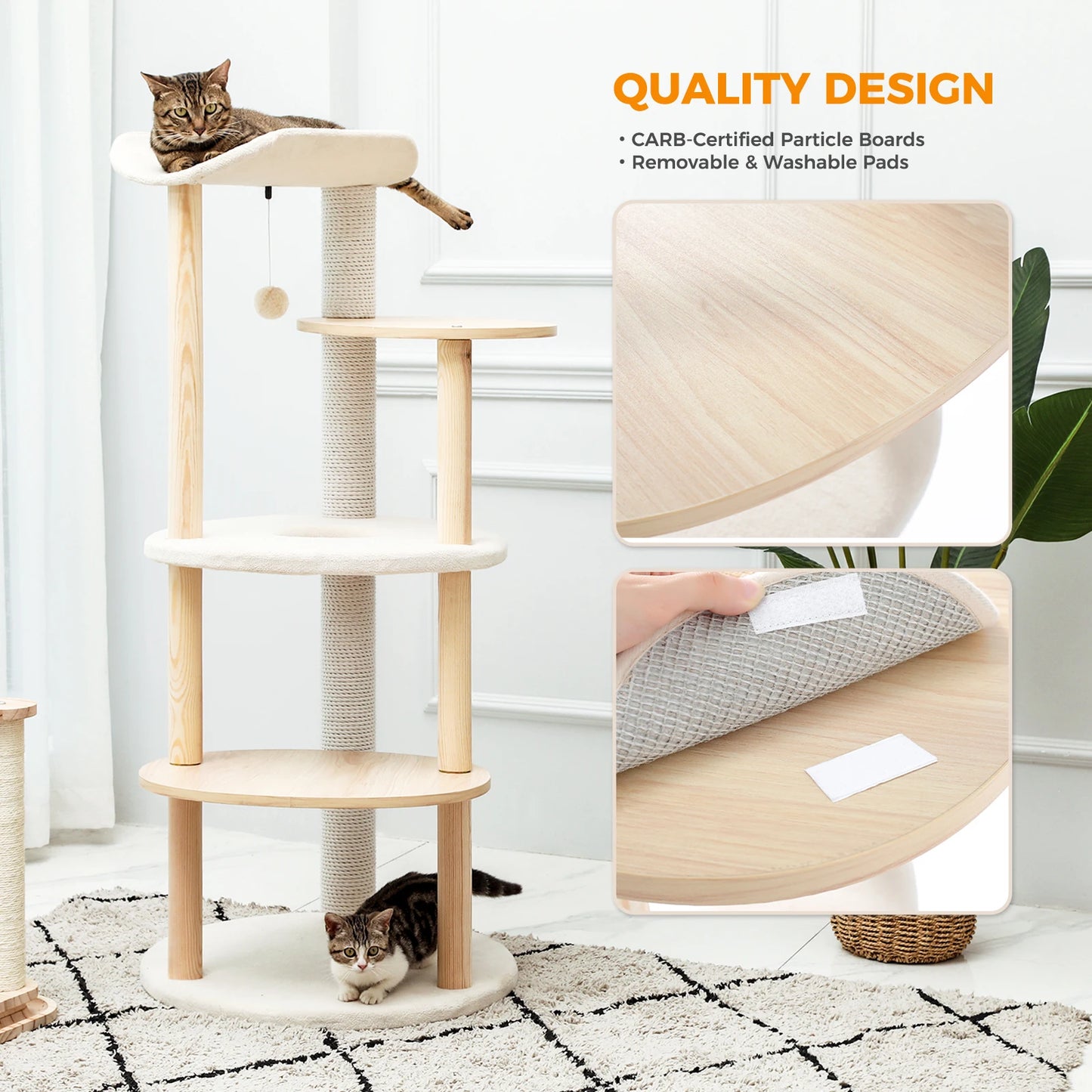 PAWZ Road Cat Tree Tower With Scratching Post And Condo