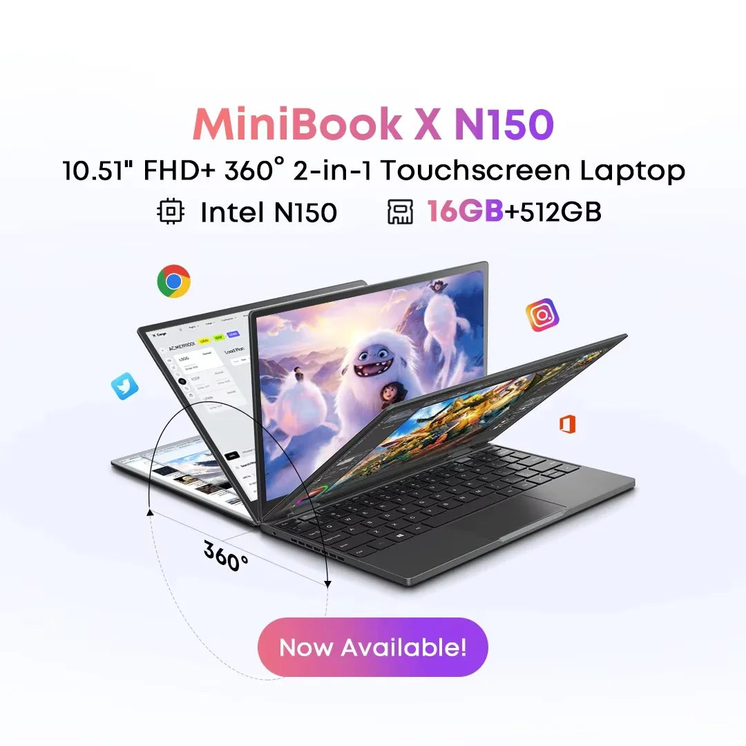 Chuwi MiniBook X N150 2in1 Laptop Tablet Windows 11