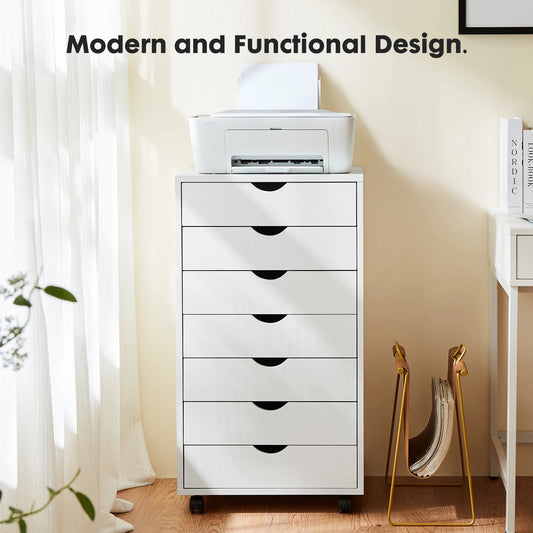JHK Rolling Storage Cabinet with Drawers for Bedroom and Office